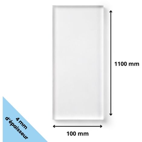 Plaque verre acrylique transparent 4 mm - 10 x 110 cm (100 x 1100 mm) - Verre synthétique - Plaque PMMA XT - Plexiglass