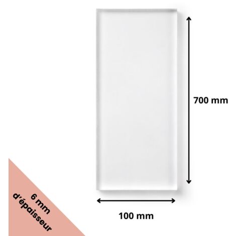 Plaque verre acrylique transparent 6 mm - 10 x 70 cm (100 x 700 mm) - Verre synthétique - Plaque PMMA XT - Plexiglass (1/5)