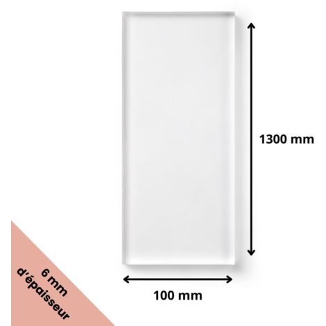 Plaque verre acrylique transparent 6 mm - 10 x 130 cm (100 x 1300 mm) - Verre synthétique - Plaque PMMA XT - Plexiglass