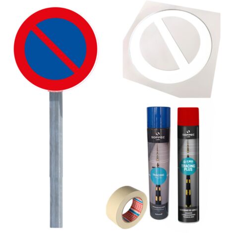 Kit Panneau et Pochoir.- Picto stationnement interdit -