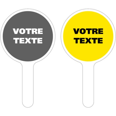 PANNEAU À MAIN PERSONNALISÉ. Jaune .  - Jaune