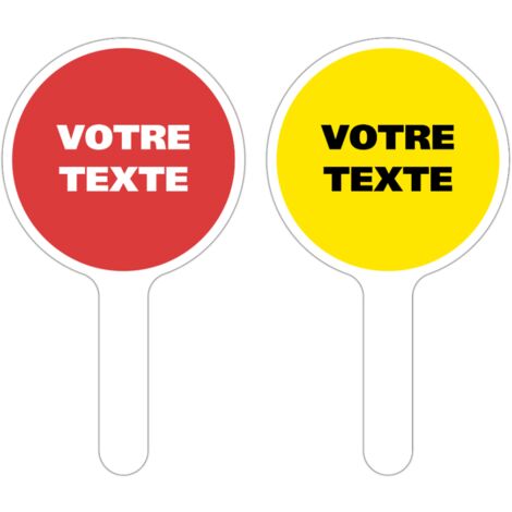 PANNEAU À MAIN PERSONNALISÉ. Jaune .  - Jaune