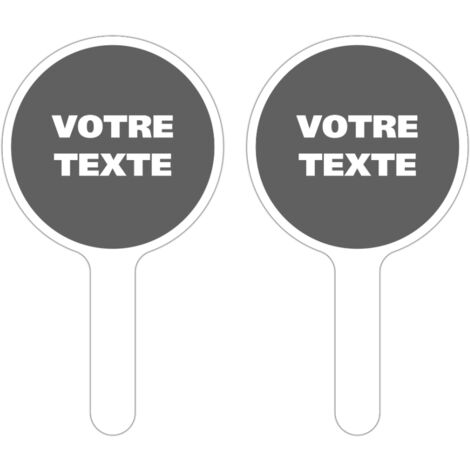 PANNEAU À MAIN PERSONNALISÉ. Gris .  - Gris