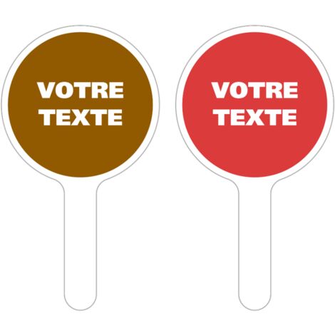 PANNEAU À MAIN PERSONNALISÉ. Rouge .  - Rouge