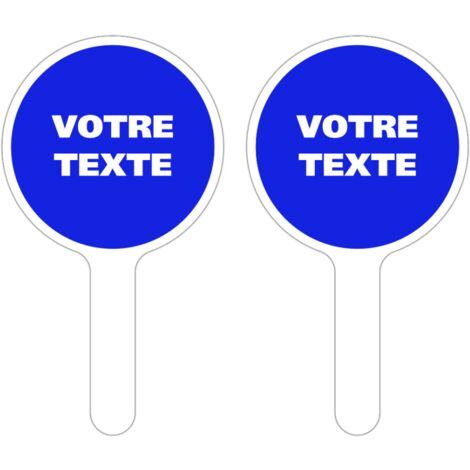 PANNEAU À MAIN PERSONNALISÉ. Bleu .  - Bleu