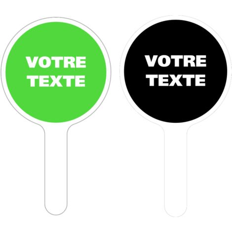 PANNEAU À MAIN PERSONNALISÉ. Noir . - Noir