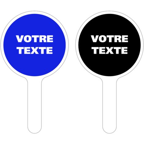 PANNEAU À MAIN PERSONNALISÉ. Noir . - Noir