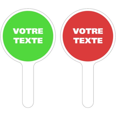 PANNEAU À MAIN PERSONNALISÉ. Rouge .  - Rouge