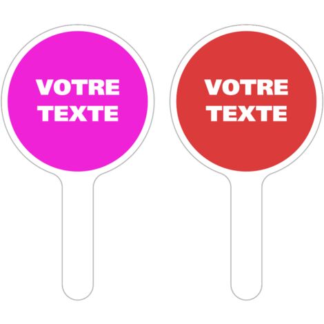 PANNEAU À MAIN PERSONNALISÉ. Rouge .  - Rouge