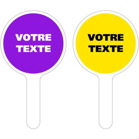 PANNEAU À MAIN PERSONNALISÉ. Jaune . - Jaune