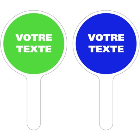 PANNEAU À MAIN PERSONNALISÉ. Bleu .  - Bleu