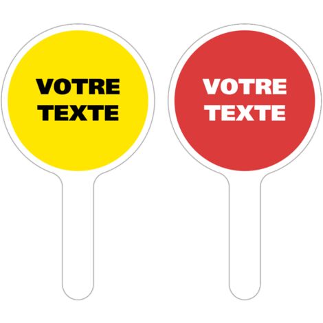 PANNEAU À MAIN PERSONNALISÉ. Rouge . - Rouge