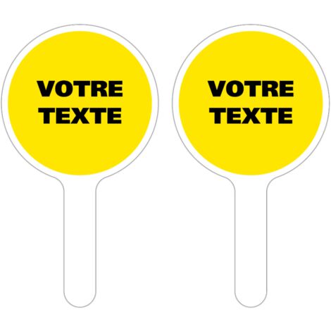 PANNEAU À MAIN PERSONNALISÉ. Jaune . - Jaune