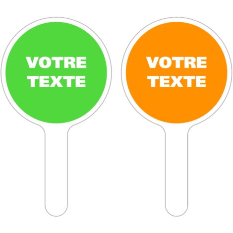 PANNEAU À MAIN PERSONNALISÉ. Orange .  - Orange