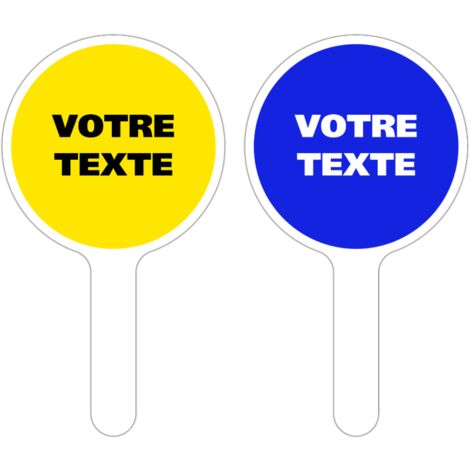 PANNEAU À MAIN PERSONNALISÉ. Bleu . - Bleu