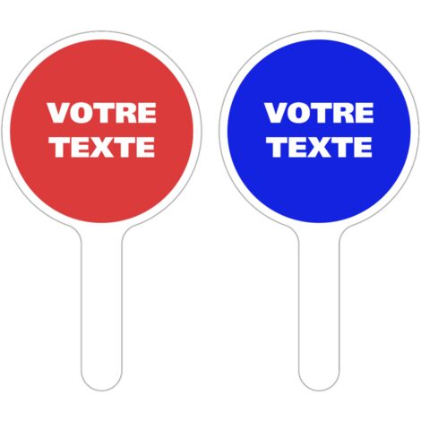 PANNEAU À MAIN PERSONNALISÉ. Bleu . - Bleu