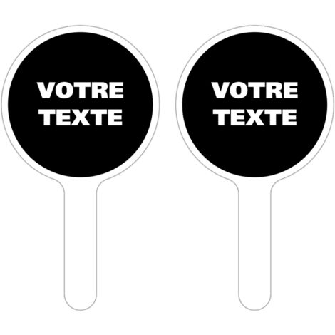PANNEAU À MAIN PERSONNALISÉ. Noir . - Noir