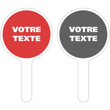 PANNEAU À MAIN PERSONNALISÉ. Gris .  - Gris