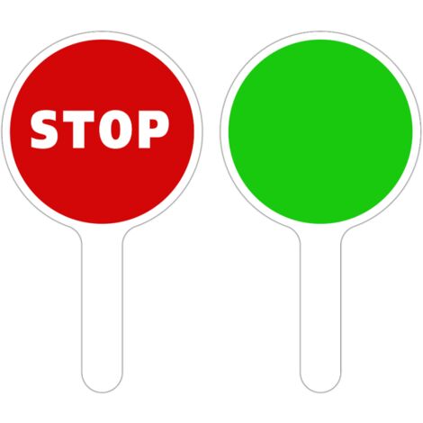 Signaletique.Biz France – Panneau de signalisation à main K10 – PVC expansé 5mm – Longueur 45cm – Message recto verso Stop/Avancez – Fabrication France