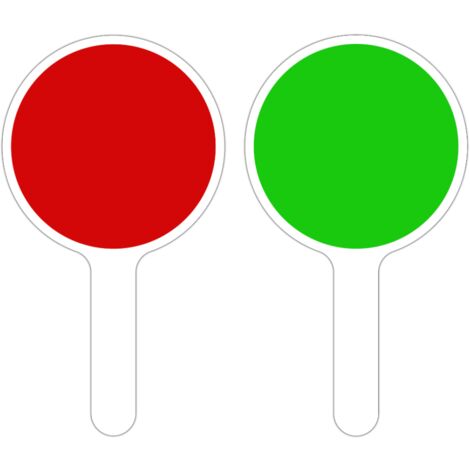 RAQUETTE DE SIGNALISATION. PALETTE DE SIGNALISATION. PANNEAU SIGNALISATION AIDE AU TRAFIC. PANNEAU K10. PANNEAU A MAIN CIRCULATION. - Vert / Rouge