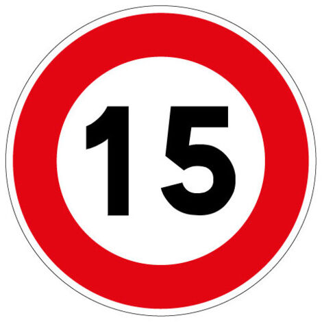PANNEAU LIMITATION DE VITESSE 15KM/H (B14GALVA15) - Diamètre 450 mm