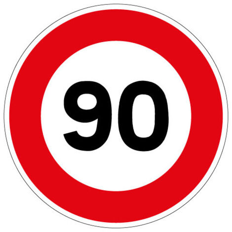PANNEAU LIMITATION DE VITESSE 90KM/H (B14GALVA90) - Diamètre 650 mm