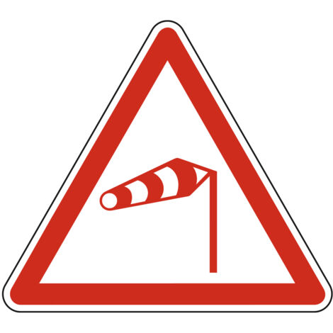 Panneau de signalisation danger - Vent latéral - Triangulaire - Gamme Ecolign - Classe 1 - 500mm (1/5)