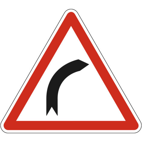 Panneau de signalisation danger virage à droite - Triangulaire ISO 7010 - Gamme Ecolign - Classe 1 - 700mm