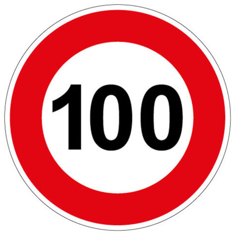PANNEAU LIMITATION DE VITESSE 100KM/H (B14GALVA100) - Diamètre 850 mm