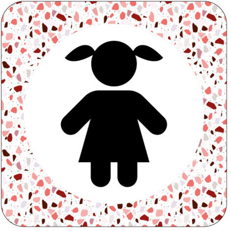PLAQUE DE PORTE DESIGN SPHERE TOILETTE FILLE .- Cube - (1/5)
