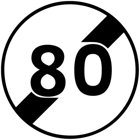 PANNEAU FIN D'INTERDICTION 80 (B3380) - Diamètre 650 mm (1/2)