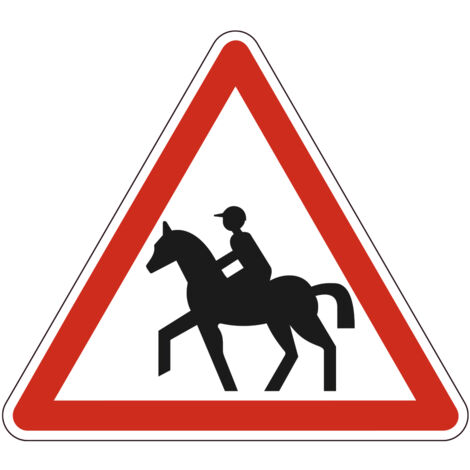 Panneau de signalisation danger - Passage de cavaliers - Triangulaire - Gamme Ecolign - Classe 1 - 500mm