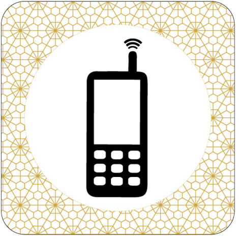 PLAQUE DE PORTE DESIGN SPHERE TELEPHONE AUTORISE .- Cube - (1/5)