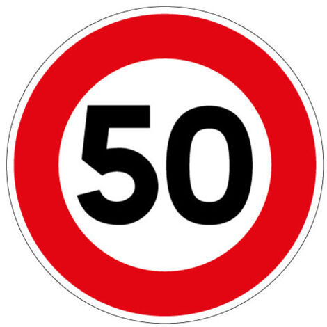 PANNEAU LIMITATION DE VITESSE 50KM/H (B14GALVA50) - Diamètre 850 mm