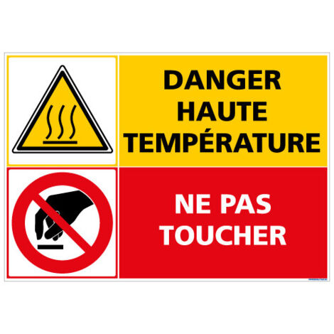 PANNEAU DANGER HAUTE TEMPERATURE - NE PAS TOUCHER (C1407) - Aluminium 2 mm - 420 x 300 mm