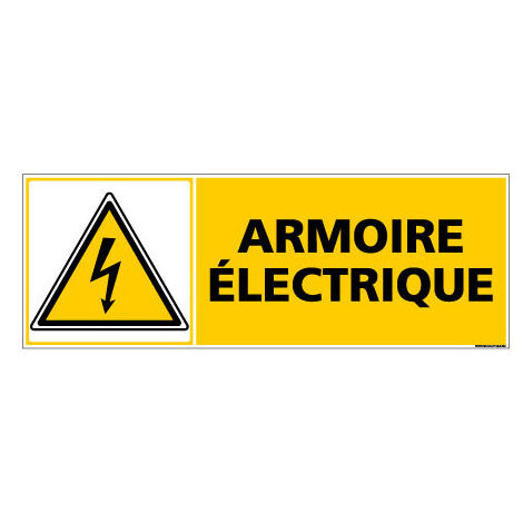 Panneau de Signalisation ARMOIRE ELECTRIQUE (C1012) - Plastique PVC 1,5 mm - 700 x 250 mm