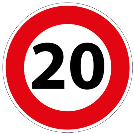 PANNEAU LIMITATION DE VITESSE 20KM/H (B14GALVA20) - Diamètre 450 mm