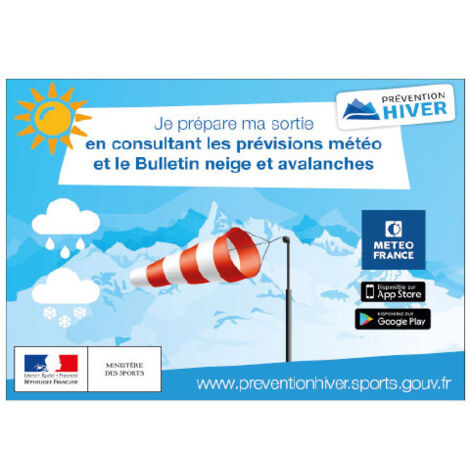 PANNEAU PREVENTIF METEO (H0374) - Adhésif - 105 x 75 mm