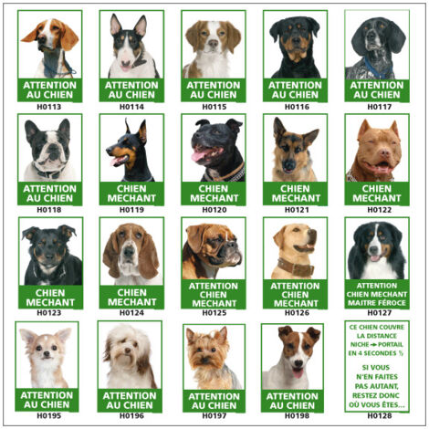 Panneau de Signalisation chien de garde - H0118 - 75 x 105 mm