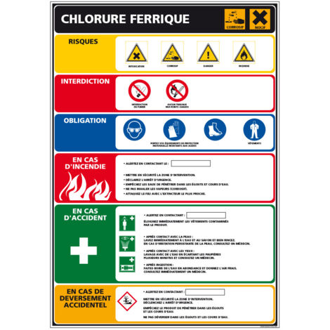 Panneau CHLORURE FERRIQUE (C1520) - Adhésif - 210 x 300 mm (1/5)