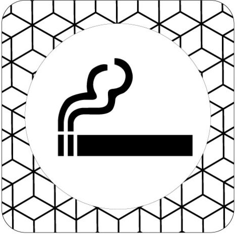 PLAQUE DE PORTE DESIGN SPHERE ESPACE FUMEUR .- Cube - (1/5)
