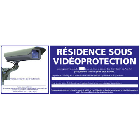 RESIDENCE SOUS VIDEO-PROTECTION (G1074) - Plastique PVC 1,5 mm - 980 x 350 mm