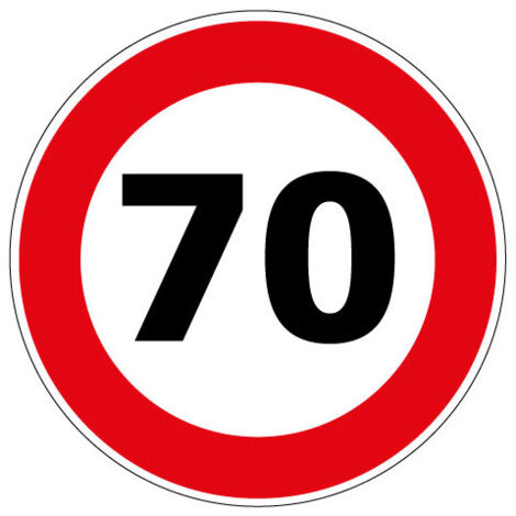 PANNEAU LIMITATION DE VITESSE 70KM/H (B14GALVA70) - Diamètre 650 mm