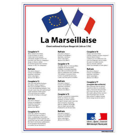 AFFICHAGE ECOLE DRAPEAU FRANCAIS LOI BLANQUER (DEV0015) - Papier Poster - 210 x 300 mm