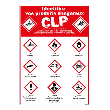 Panneau de Signalisation IDENTIFIEZ VOS PRODUITS DANGEREUX (C1234) - Plastique PVC 1,5 mm - 300 x 420 mm