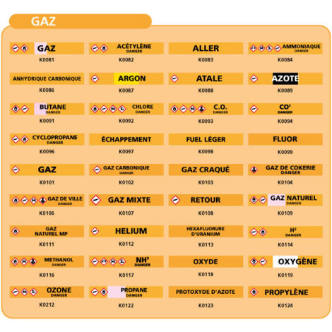 Aluplex Signalétique - Planche De 10 Marqueurs De Tuyauterie EAU ( DM 10 à 25) Pour Fluide EAU CHAUDE SANITAIRE RETOUR / 150 X 12mm