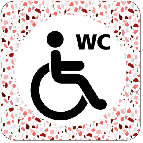 PLAQUE DE PORTE DESIGN SPHERE WC HANDICAPES .- Cube - (1/5)