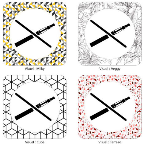 PLAQUE DE PORTE DESIGN SPHERE INTERDIT DE VAPOTER .- Veggy