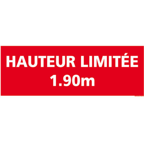 PANNEAU DE SIGNALISATION HAUTEUR LIMITEE (D0913) - Adhésif - 350 x 125 mm