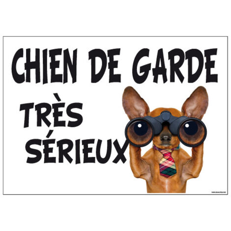 PANNEAU CHIEN DE GARDEETRES SERIEUX (H0281) - Aluminium 2 mm - 420 x 300 mm (1/5)